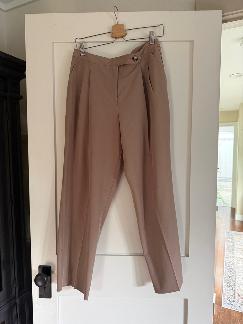 Topshop Pleated Dress Pants in Taupe